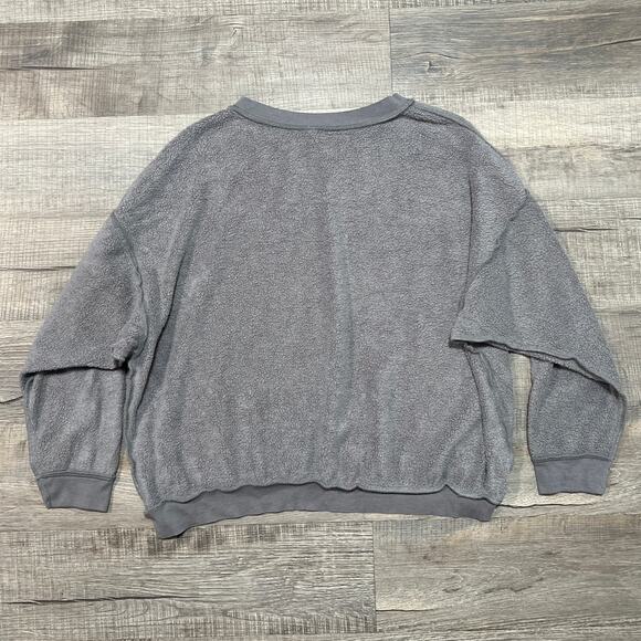 Free People Intimately Kelly Fleece Crewneck Sweatshirt Oversized XS Gray Lounge - Picture 3 of 8